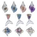 Pendentifs DIY en résine lumineuse coquillages et sirènes avec breloques internes - Mélange Queue de Poisson Coquillage 10 Styles (SN812)