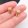 Detalle de cuentas de tubo doradas vintage para la creación de joyas artesanales - Bélière 10x6mm (20661) / Agujero 4mm
