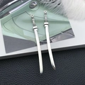 Pair of silver katana sword charms for DIY jewelry and handmade bookmarks - Antique Silver Zinc Alloy Weapon Sword (3116)
