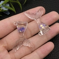 Pendentifs queue de sirène en résine transparente avec paillettes d'étoiles violettes et or - Queue de Sirène Violette (18968)
