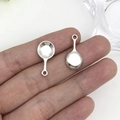 Antique silver alloy frying pan shaped charms for DIY jewelry and keychains - Antique Silver Cutlery Mini Pot (8835) / 10x21mm