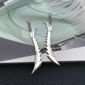 Vintage silver alloy sword pendant charm with intricate carvings for DIY jewelry making - Antique Silver Zinc Alloy Sword (16176)