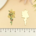 Pendentif bouquet de tournesols en émail jaune de 3,5 cm pour bijoux DIY - Tournesol de Festival Émaillé Jaune (19171)