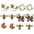 Lot de 10 pendentifs abeille et marguerite en émail doré pour bijoux DIY - Variété d'Abeilles en Émail (SN540)