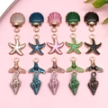 DIY colorful alloy ocean charms set including starfish and seashells with rose gold finish - Mixed Style Set (SN798)