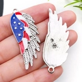 Detailed macro view of American flag wing pendant charm for DIY jewelry making - Independence Day Right Wing (19081)