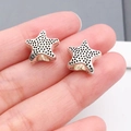 Perline a stella marina in argento antico con texture a pois e fori per bracciali DIY - Perla con Foro Grande Stella Marina Marina (6659) / 1 Pezzo/Confezione (13x14mm) / Argento Antico