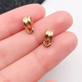 Bright gold finish dual-arc metal bead spacers for DIY jewelry making and bracelet charms - Round Bail 4x9.5mm (11631) / Hole 0.4mm