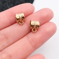 Set of two vintage gold-plated curved tube spacer beads for DIY jewelry making - Round Bail 7x9mm (16169) / Hole 4mm