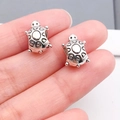 Charm a forma di tartaruga marina in argento retrò per braccialetti fai-da-te sulle dita - Perla con Foro Grande Tartaruga Marina (8802) / 1 Pezzo/Confezione (9x9x14mm) / Argento Antico