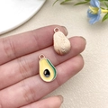 Pendentif avocat en résine et or rose pour la création de bijoux et de porte-clés DIY - Style Avocat en Alliage de Zinc KC Jaune Goutte d'Huile (22177)