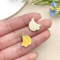 Pendentif banane en émail et alliage pour bijoux DIY avec détails dorés brillants - Style Banane en Alliage de Zinc KC Jaune Goutte d'Huile (22180)