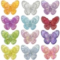 Bunte Acryl-Schmetterlingsanhänger in 12 schillernden Farben für DIY-Schmuckdesign - Mischfarben Serie (SN1107)