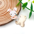 Enamel rabbit pendant with carrot, DIY jewelry alloy charm for Easter necklaces - White Holding Carrot Rabbit (18536) / 1 Piece/Pack (20X24mm) / White