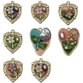 Vintage heart flower pendants with enamel inlay and pearls for jewelry making - Heart Series Set 8 Models (SN1116)