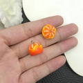 Pendentif orange en résine DIY avec texture réaliste et anneau pour bijoux créatifs - Style Orange Épluchée en Résine Orange (16396)