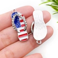 DIY American flag flip-flop charms with rhinestones for earring jewelry making - American Independence Day Flag Right Flip Flop (19066)