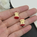 Pendentifs trognons de pomme en résine pour bijoux DIY avec anneaux métalliques - Trogon De Pomme En Résine Rouge (19698)