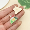 Detailed macro view showing the front and back of a gold-plated Zongzi pendant with ingot - Wealth Triangle Zongzi (22891)