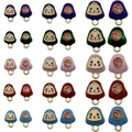 Ciondoli Daruma in smalto in cinque colori e tre dimensioni per gioielli fai da te - Set di Perle a Foro Grande Perforate con Ciondolo (SN1138)