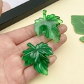 Acrylic emerald green leaf charm with realistic vein texture for DIY jewelry making - Green Large Maple Leaf (21941)
