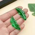 DIY translucent green acrylic ginkgo leaf pendants with vein texture for jewelry - Green Feather Leaf (21945)
