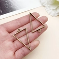 Colgantes de marco triangular de bronce antiguo para bisutería DIY, par de accesorios - Bisel de Marco Triangular (10493)