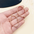 Colgante de marco metálico geométrico ovalado dorado para creación de joyas DIY - Bisel de Marco Ovalado (10472)