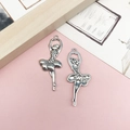 Colgantes de bailarina de ballet en plata antigua para creación de joyas de bricolaje - Bailarina de Ballet de Aleación de Zinc Plata Antigua