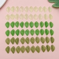 Translucent leaf-shaped acrylic pendants for DIY jewelry making in green gradient shades - Acrylic Small Leaf Set 3 Styles (SN1122)