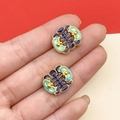 Detail of traditional Chinese gold enamel Xi-character beads for jewelry making - Bright Gold Longevity Symbol Straight Hole Spacer Bead (22445) / 1 Piece/Pack (17x14mm) / Teal