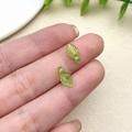 Macro detail of DIY green acrylic leaf pendants with realistic veins and pre-drilled holes - Light Green Mini Small Leaf (10x5mm)