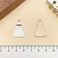 DIY badminton shuttle hanger in goudkleur metaal voor sieraden en accessoires - Badminton Shuttle (21727) / 25x18mm / Witte Emaille