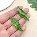 Translucent green acrylic leaf pendant charms for DIY handmade jewelry earring making - Large Irregular Long Leaf (22146)