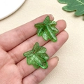 Green acrylic leaf pendant with hole for DIY jewelry making and earring design - Multi-petal Leaf (22147)