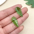Translucent green leaf-shaped acrylic pendants for DIY jewelry making and earrings - Long Tree Leaf (22148)