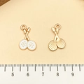 Gouden tennisrackets hanger met wit emaille voor het maken van DIY sieraden en bedeltjes - Badmintonracket (21735) / Paar 20x12mm / Witte Emaille
