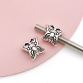 Vintage silver butterfly charm beads for DIY charm bracelets and jewelry making - Butterfly (15174)
