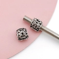 Ciondolo a forma di fiore cavo in argento vintage per braccialetti fai-da-te - Fiore (15179)
