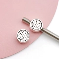 Charm con ancora in argento per bracciali DIY su sfondo in pelle rosa accessorio - Ancora (15182)