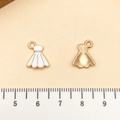 Wit emaille balletjurk hangers van legering voor DIY sieraden maken en sleutelhangers - Kleine Shuttle (21737) / 14x11mm / Witte Emaille