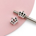 Ciondolo a forma di corona d'argento per braccialetti fai-da-te con finitura in metallo - Corona Vuota (15184)