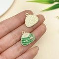 DIY enamel zongzi panda pendant in green and white finish with golden metal back - Single Zongzi Pendant (23038)