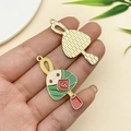 Panda Zongzi enamel pendant with Chinese character 'An' and red tassel for DIY crafts - Ankang Zongzi Lucky Bag (23045)
