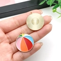 Colorful ball charm and gold sunburst pendant held for jewelry making accessories - Colorful Basketball Charm (19029) / 29x26mm