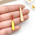 DIY colorful baseball bat charm pendant in yellow and red alloy for jewelry making - Yellow Baseball Bat (19634) / 35x6mm