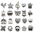Set di ciondoli vintage in lega d'argento con temi corona e stella marina per creazioni DIY - Set Perline Foro Grande Argento Antico (SN89)