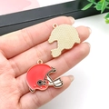 DIY American football helmet pendant in red and gold finish for jewelry making - Red Rugby Helmet (21726) / 28x25mm