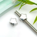 Perlina a stella in lega di argento antico con foro grande per creazione gioielli fai-da-te - Stile Pentagramma Argento Antico (3957)