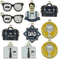 Father's Day enamel alloy charms set featuring glasses, tie, and Dad trophy pendants - Mixed Colors Series (SN1211)